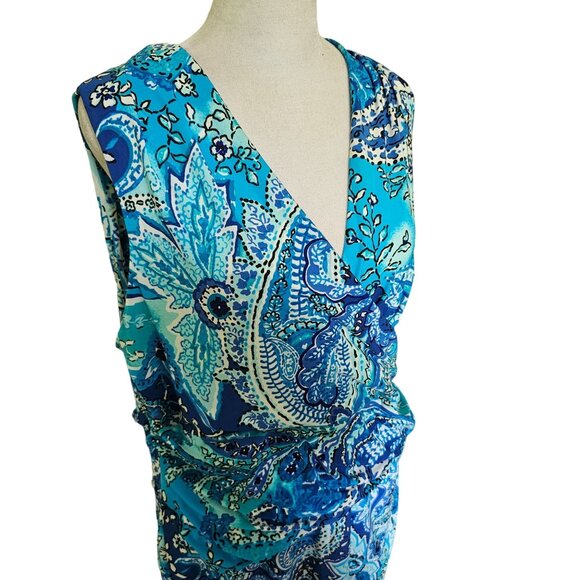 NWT Lauren by Ralph Lauren Blue Floral Dress size 14W - Picture 5 of 14